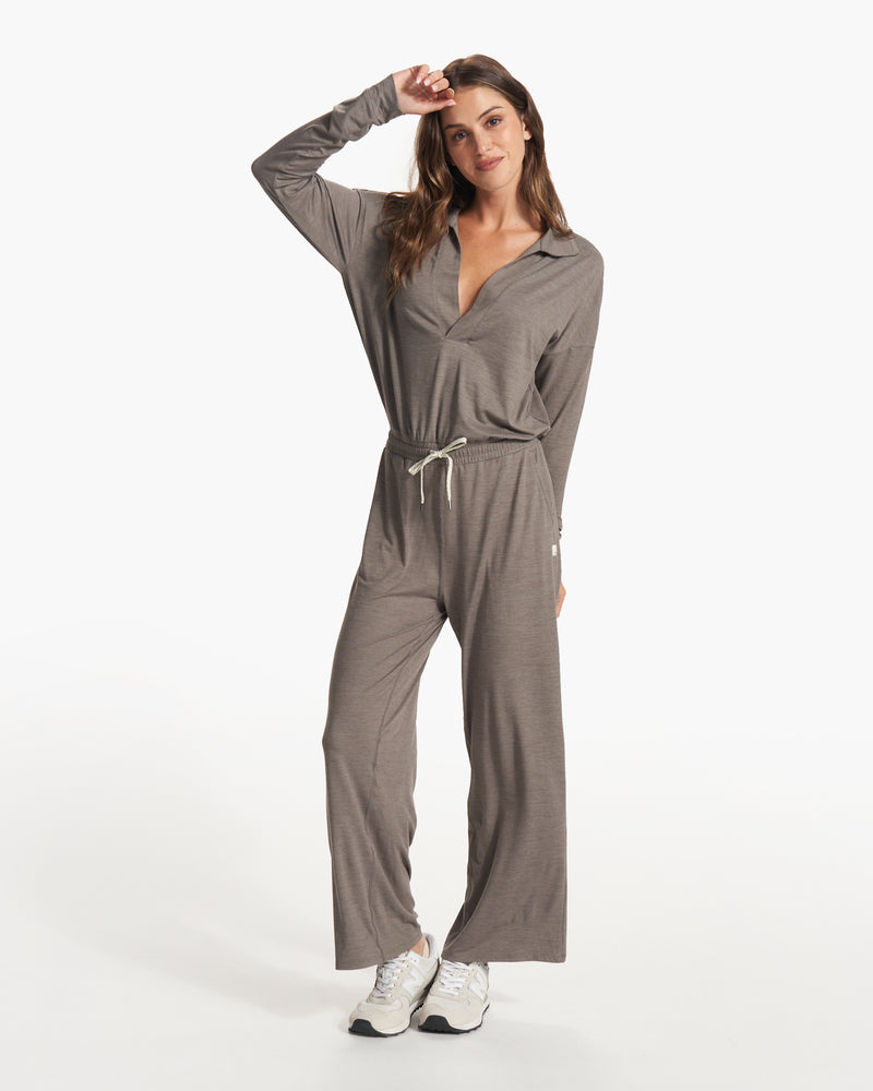 Lux Intentions Jumpsuit, Smoke Long-Sleeve Jumpsuit