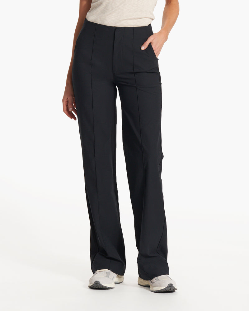 Women's Meta Wideleg - Long, Black Tailored Pants