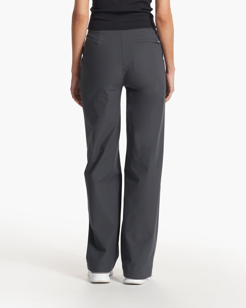 Women's Meta Wideleg, Charcoal Tailored Pants