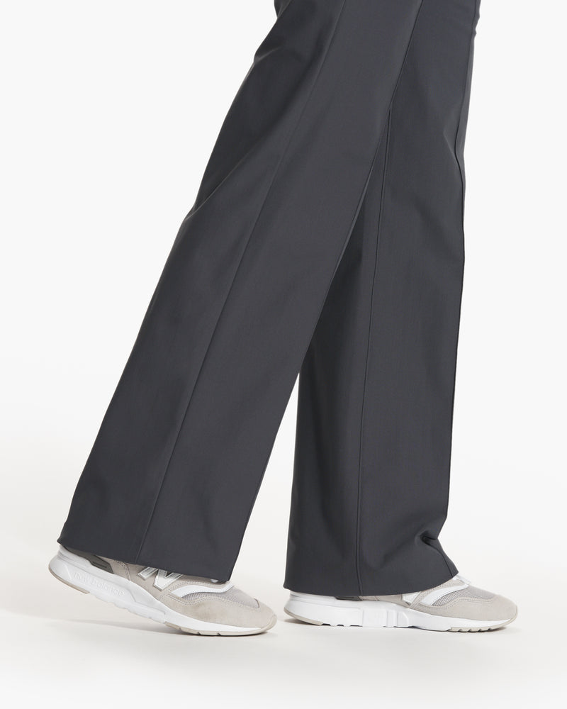 Women's Meta Wideleg, Charcoal Tailored Pants