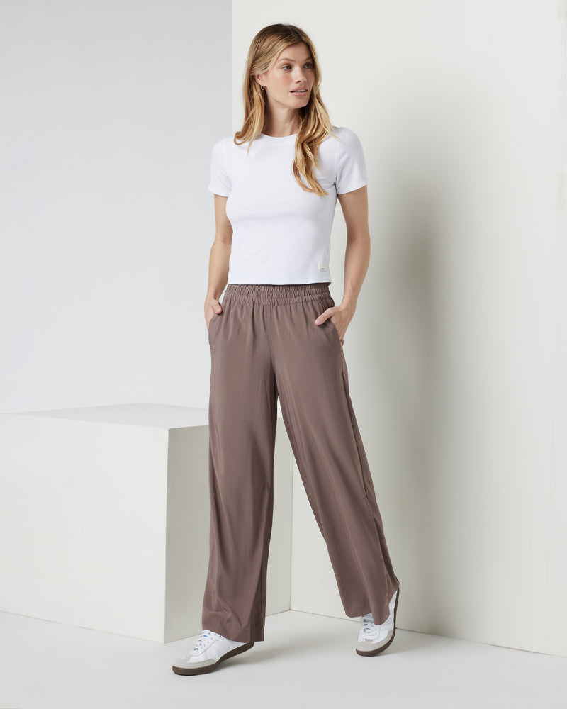 Villa Wideleg, Women's Chocolate Wide Leg Pants