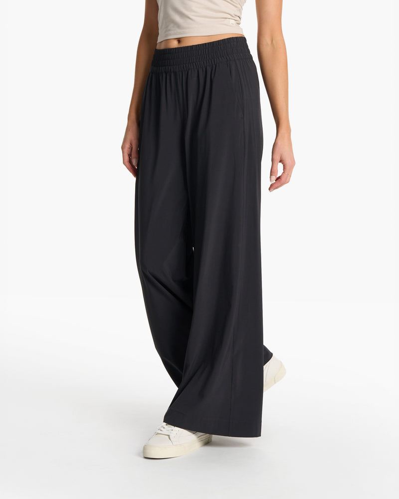 Wideleg pants with elastic waist - Women