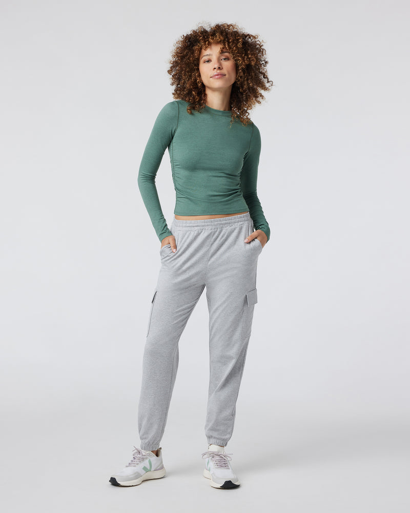 Boyfriend Cargo Jogger | Pale Grey Heather