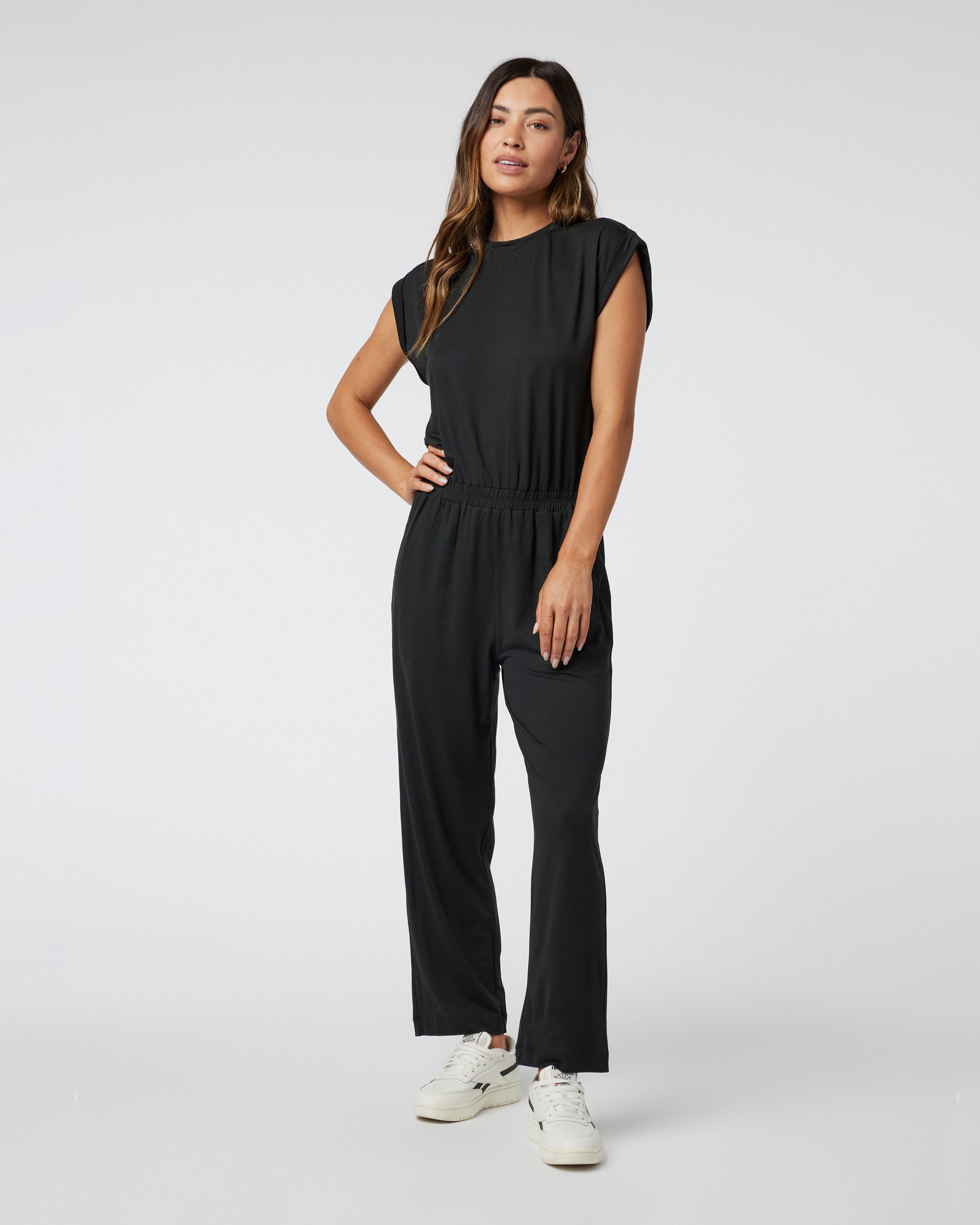 Short Sleeve Lux Crew Jumpsuit