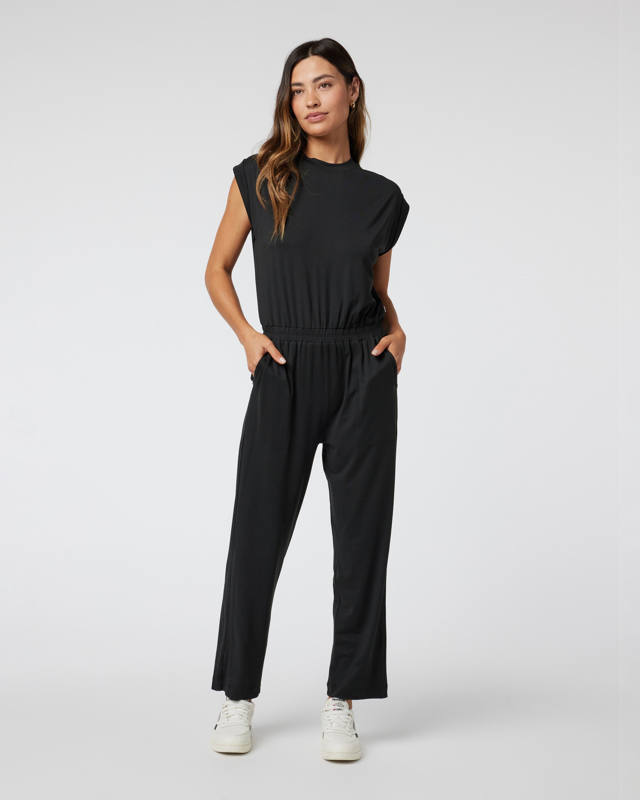 Short Sleeve Lux Crew Jumpsuit