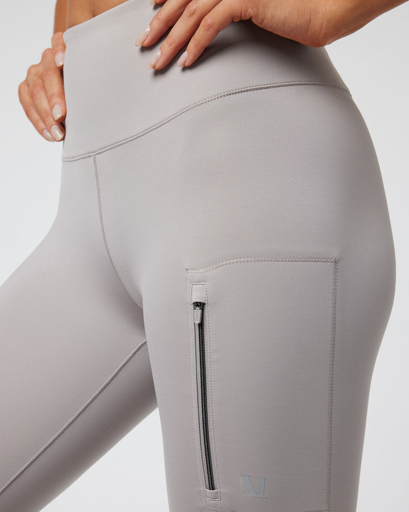 Evolve Zipped Legging, Soft Pewter High-Waist Leggings