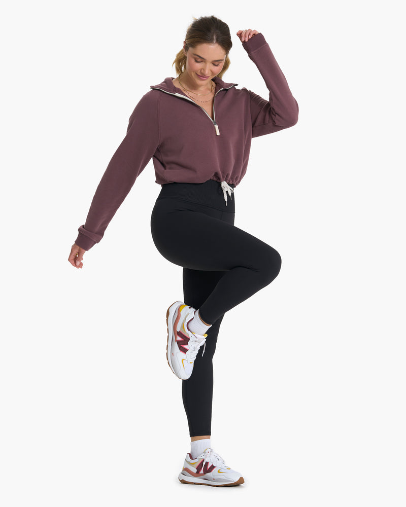 Black Yoga Set For Women W/ Long Sleeves Hoodie Crop Top & Fitted Leggings