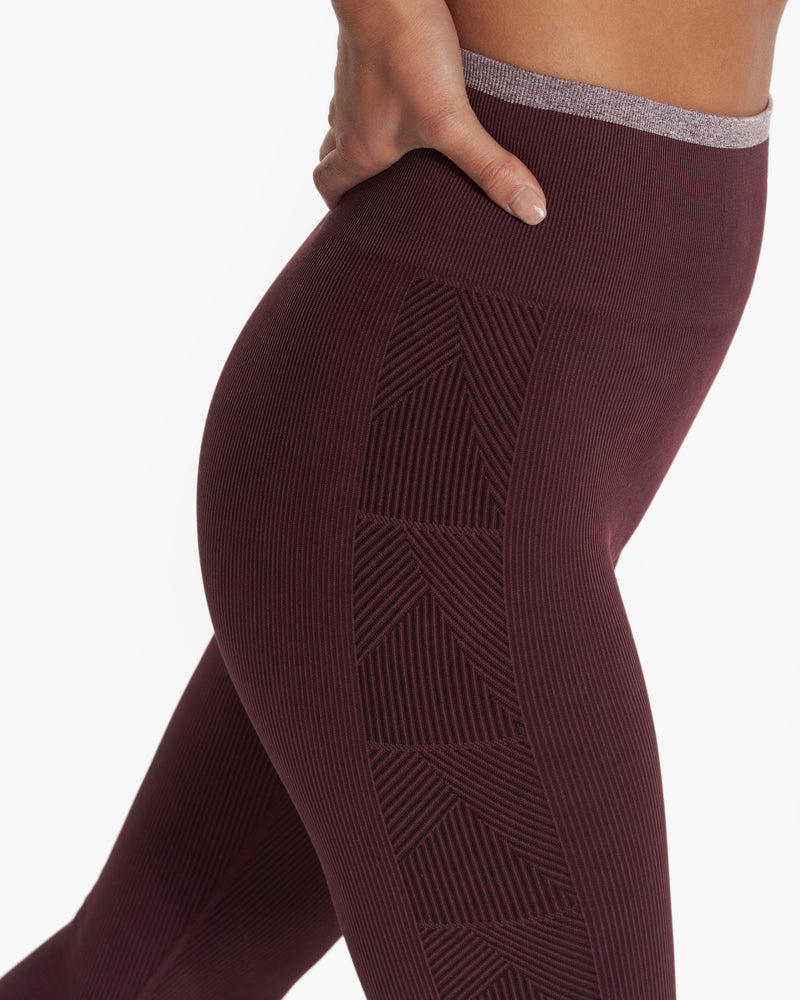 Helix Seamless Legging, Cerise Ribbed Leggings