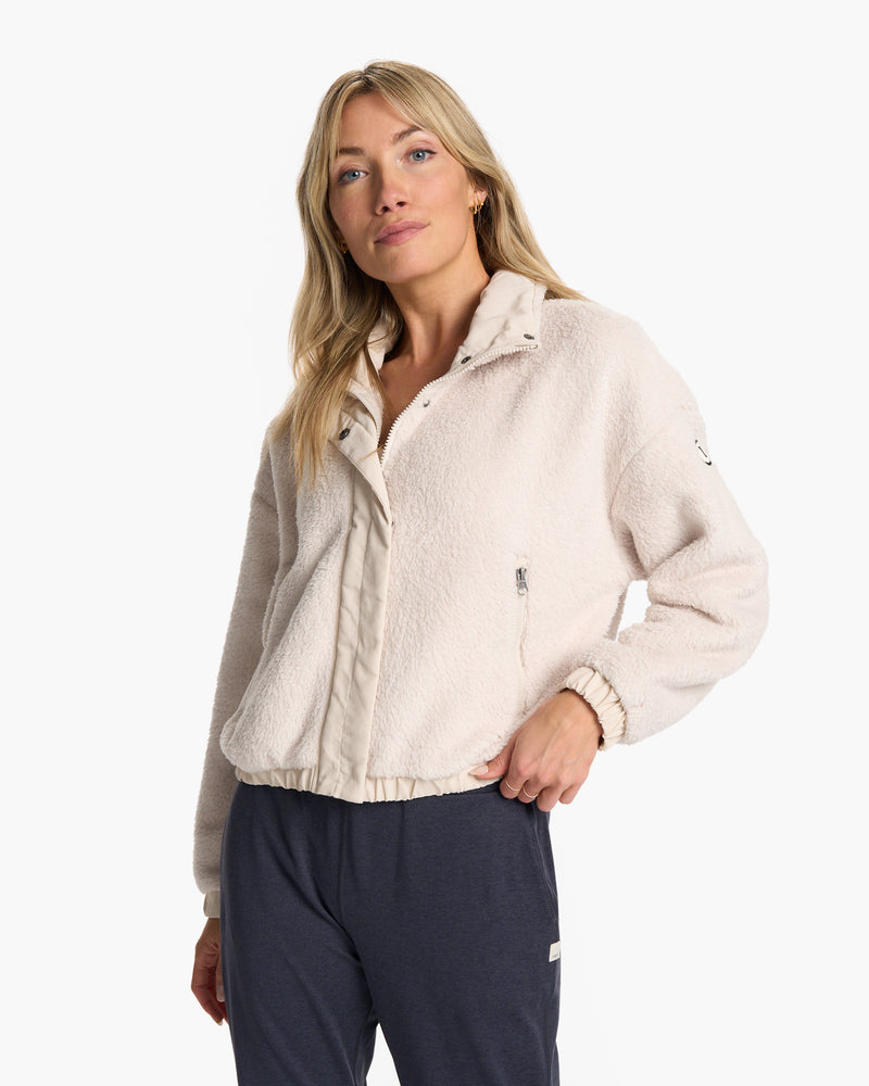 Cozy Sherpa Jacket, Women's Dune Ivory Fleece Jacket