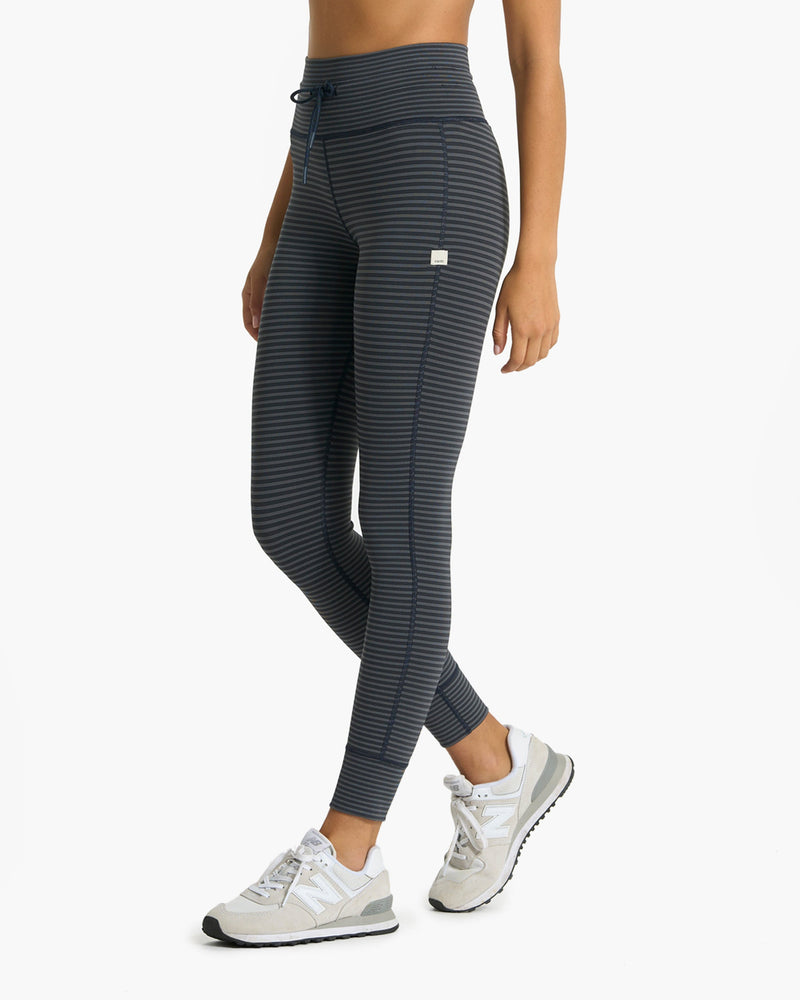 Woman's Yoga Capri Leggings, Stripes, Black and White, Fun Pattern