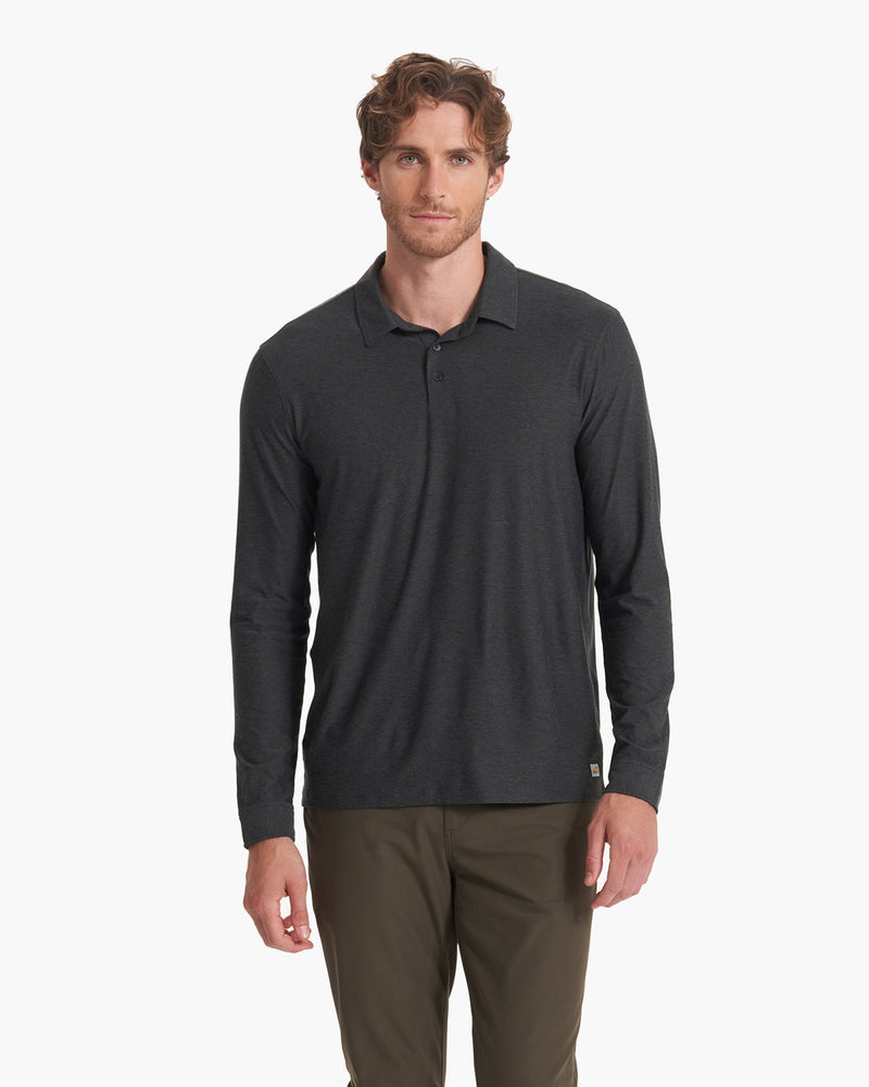 Capreze Long Sleeve Blouse Zipper T-shirt for Mens Athletic Lapel Neck Polo  Shirt Beach Solid Color Top Black Gray 2XL