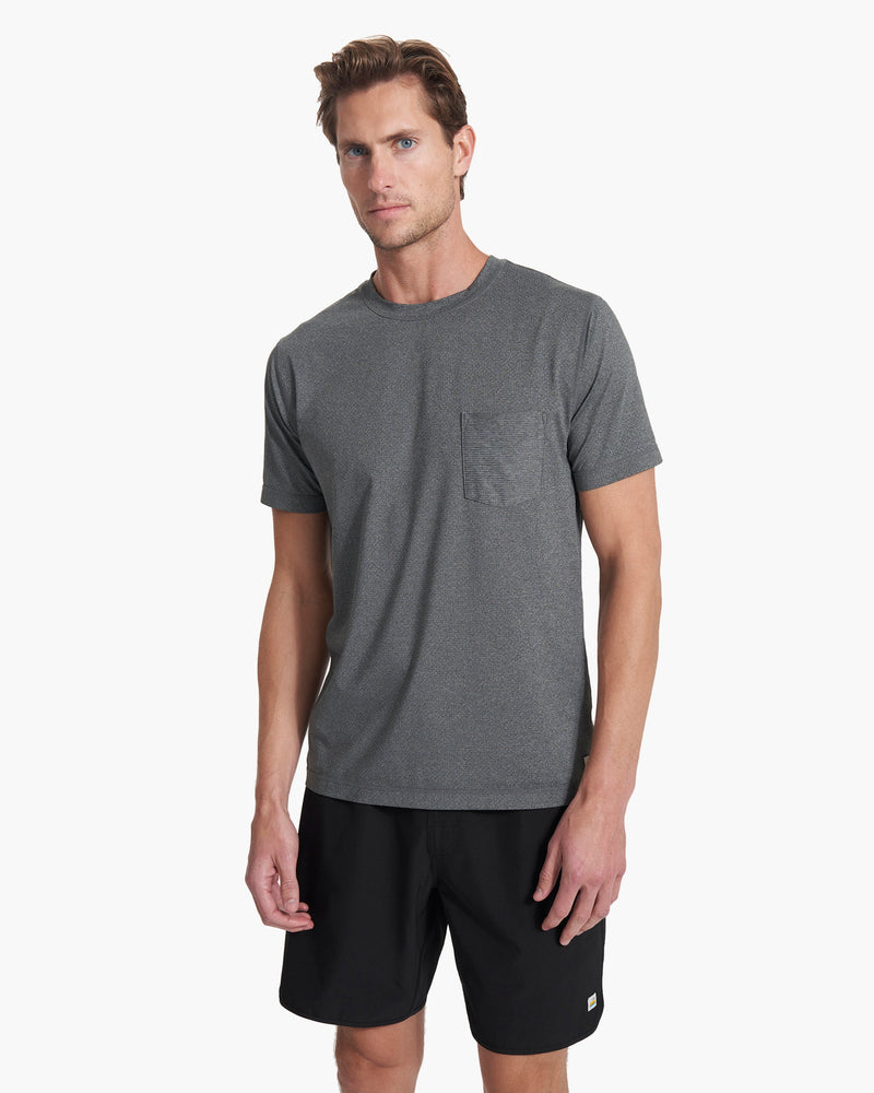 Tradewind Performance Tee | Heather Grey Pocket Tee | Vuori