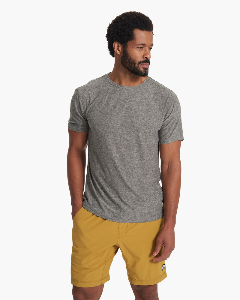 Strato Tech Tee | Heather Grey Men's Tech Shirt | Vuori