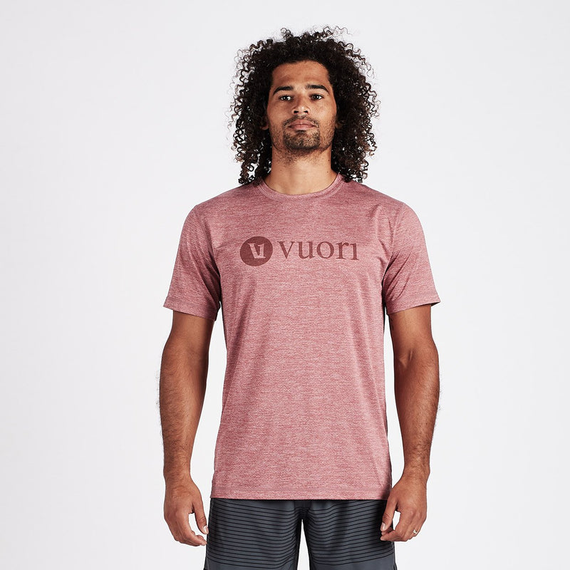 V1 Vuori Tech Tee - Saltwater Red Heather - Saltwater Red Heather 2