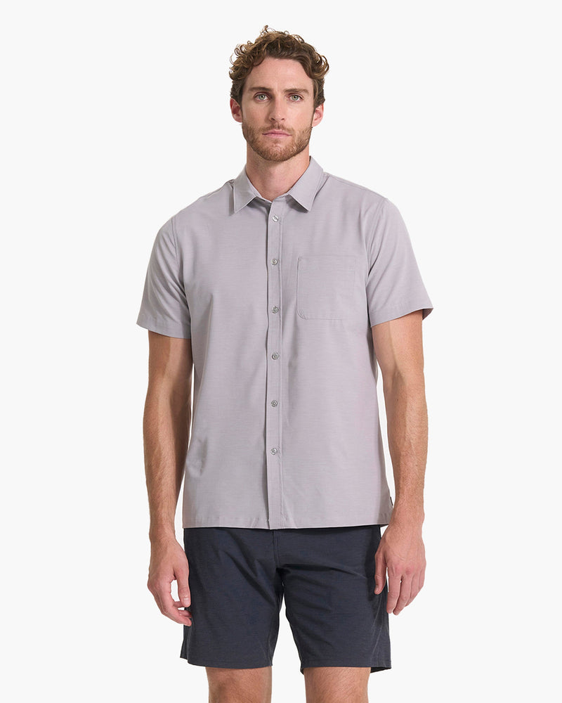 Volcom Throwing Star Men's Short Sleeve Shirt, Tower Grey, Size L
