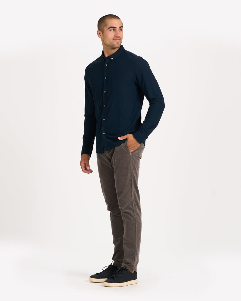 Long-Sleeve Ace Button-Down, Ink