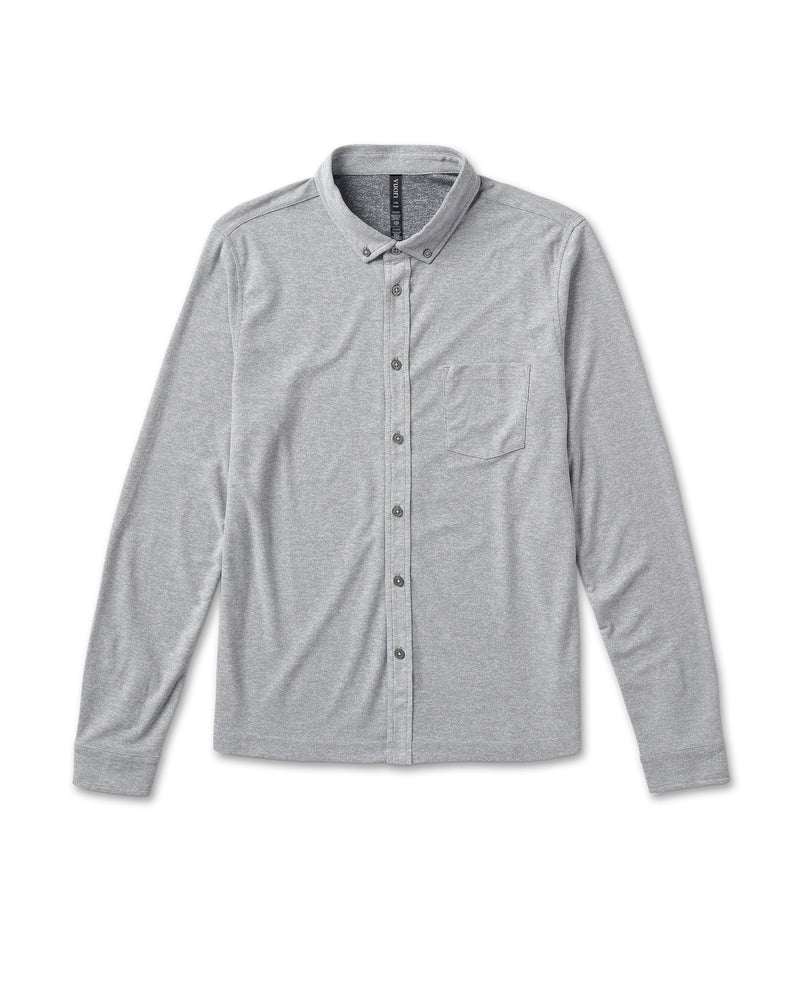 Vuori Men's Long-Sleeve Ace Button-Down LTG Light Grey / S