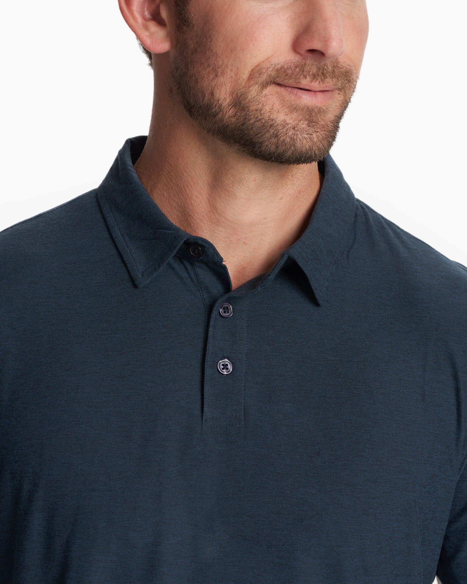 Strato Tech Polo | Men'S Navy Heather Polo | Vuori