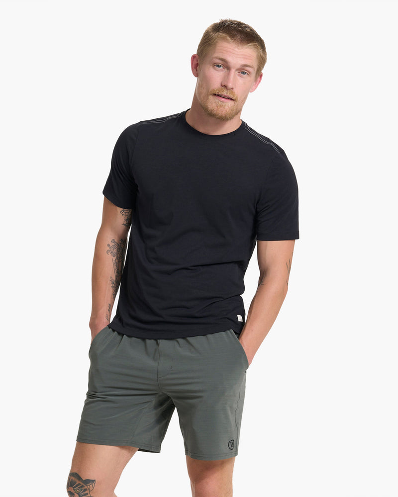 Georgie Waffle Casual Shorts-Black-FINAL SALE