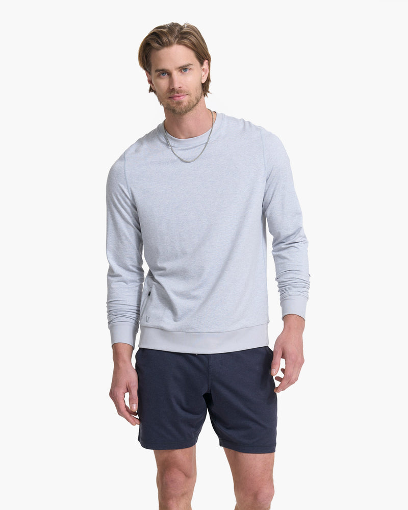 Men\'s Thermal Grey Waffle Vuori Light | | Crew Shirt