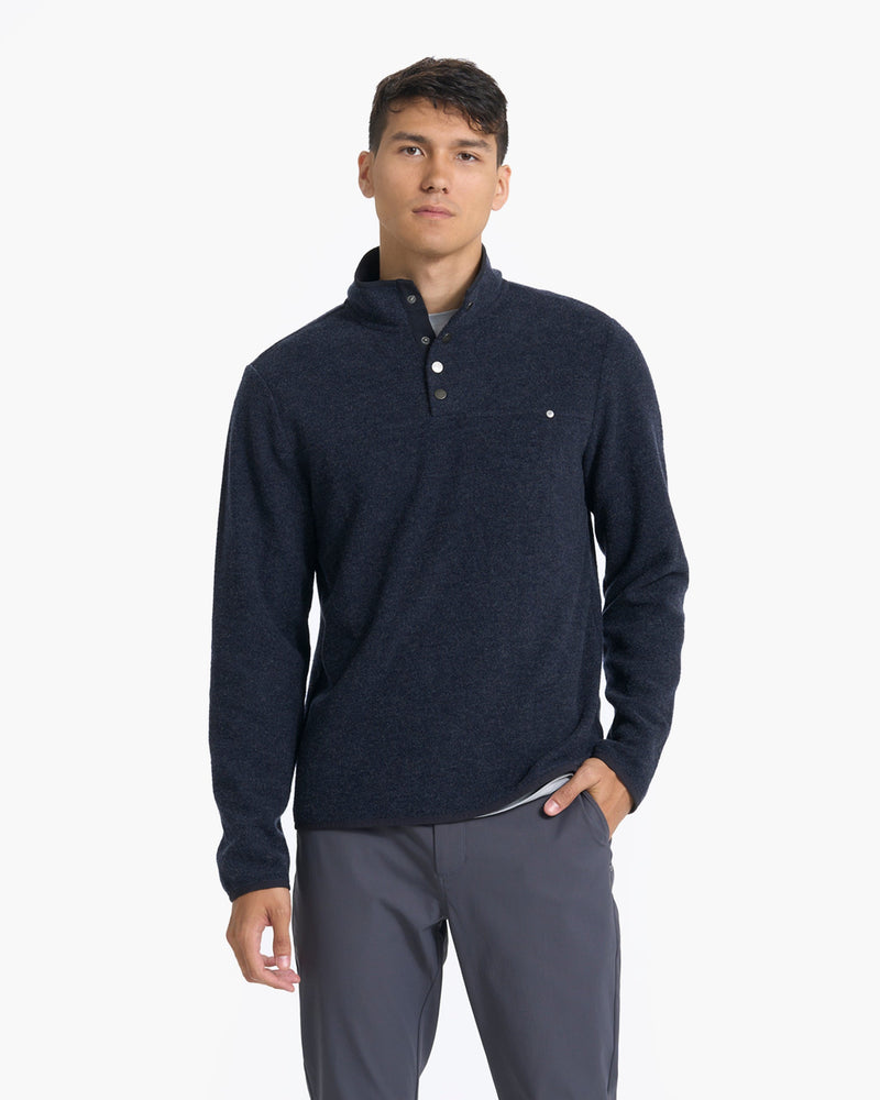 Venice Wool Pullover | Men\'s Ink Blue Wool Sweatshirt | Vuori