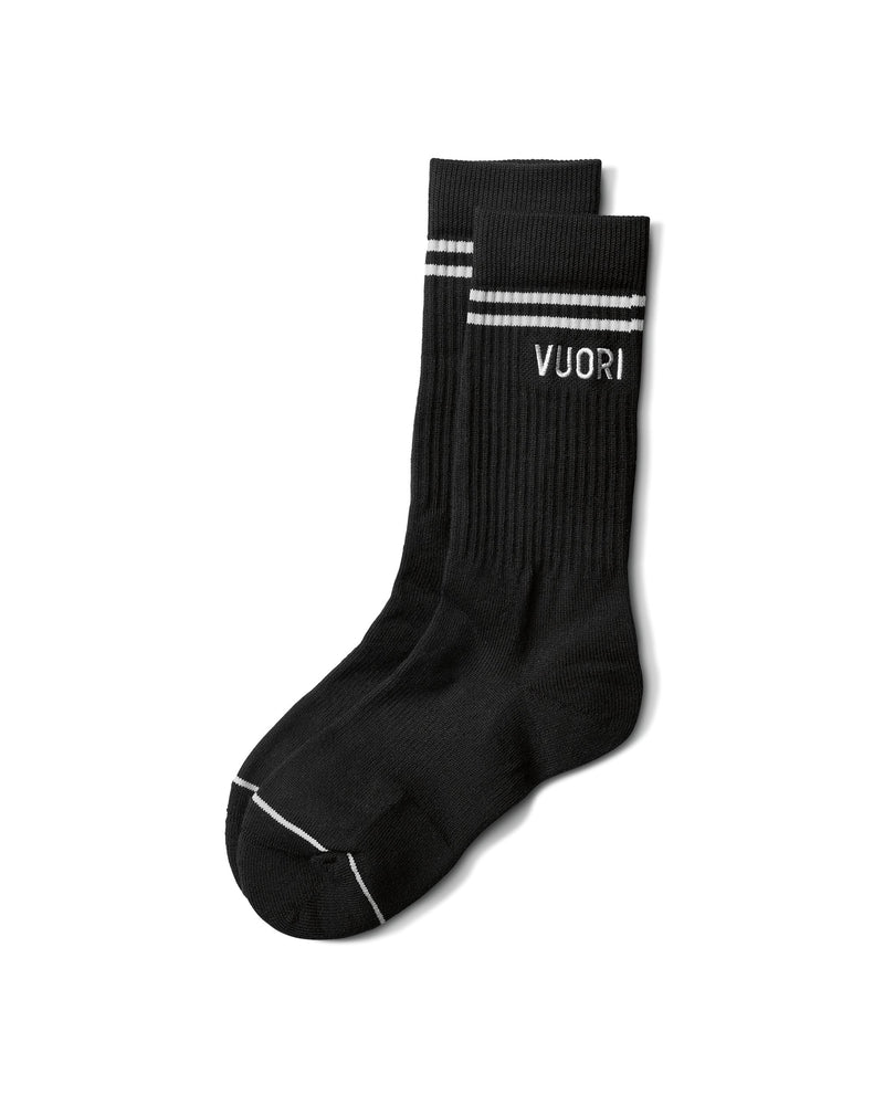 Vuori Crew Sock, Black Performance Crew Socks