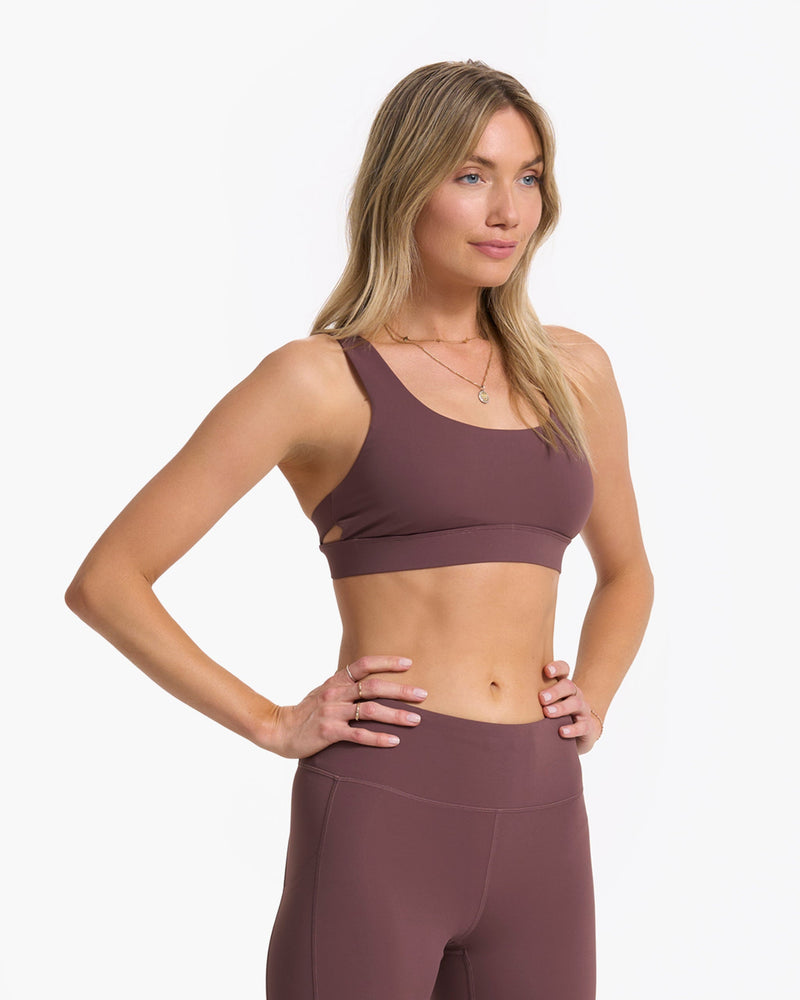 Stride Bra, Women's Chestnut Open Back Sports Bra