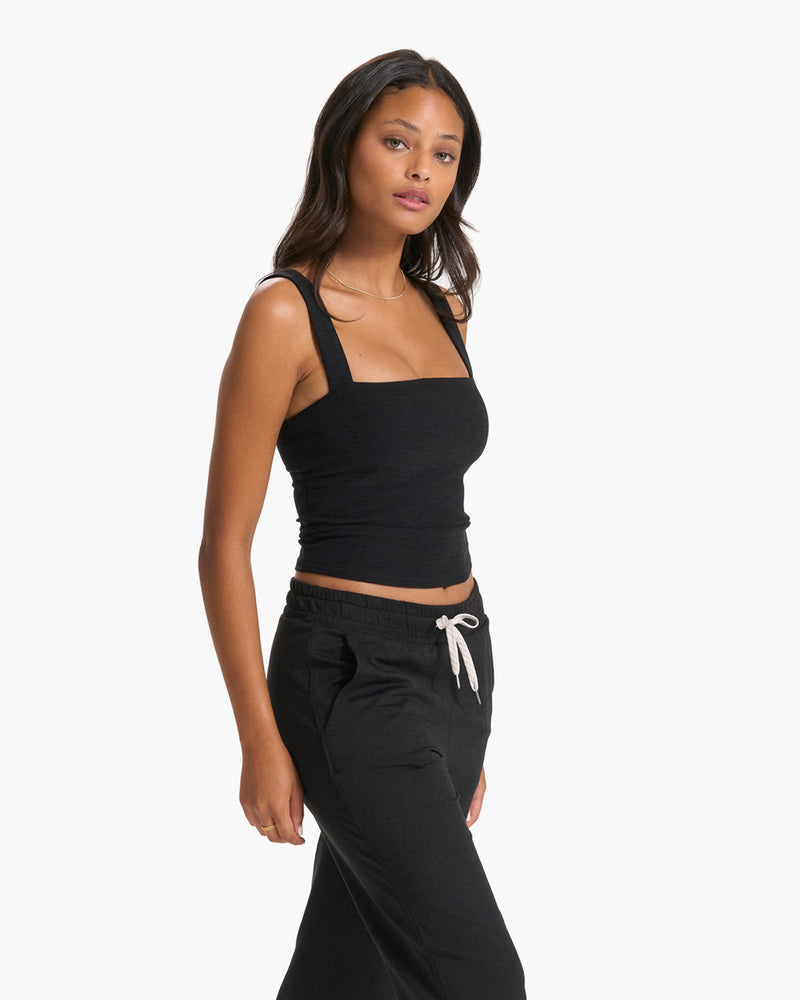 Elevation Square Neck Tank | Black Heather Tank Top | Vuori