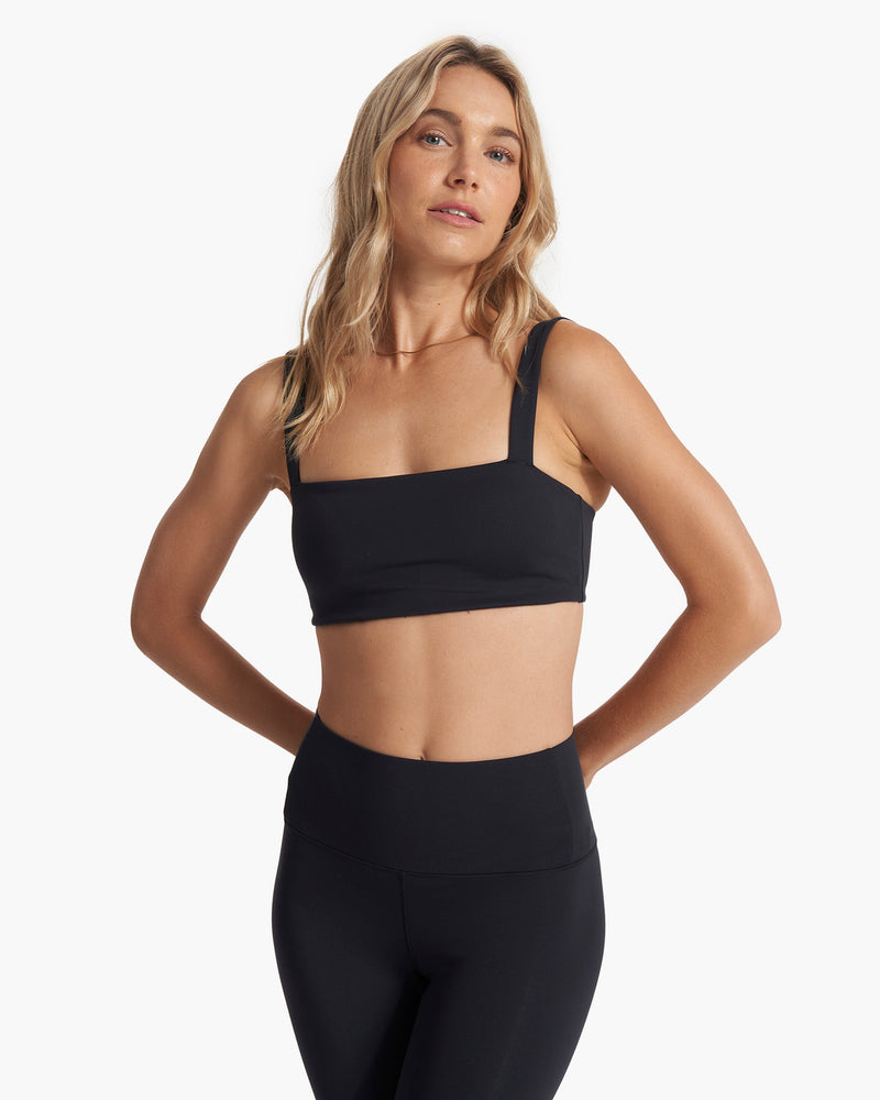 Evolve Square Neck Bra, Women's Black Sports Bra