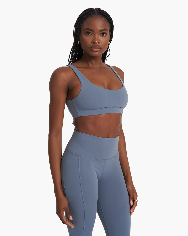 Daily Bra, Light Azure Scoop-Neck Sports Bra