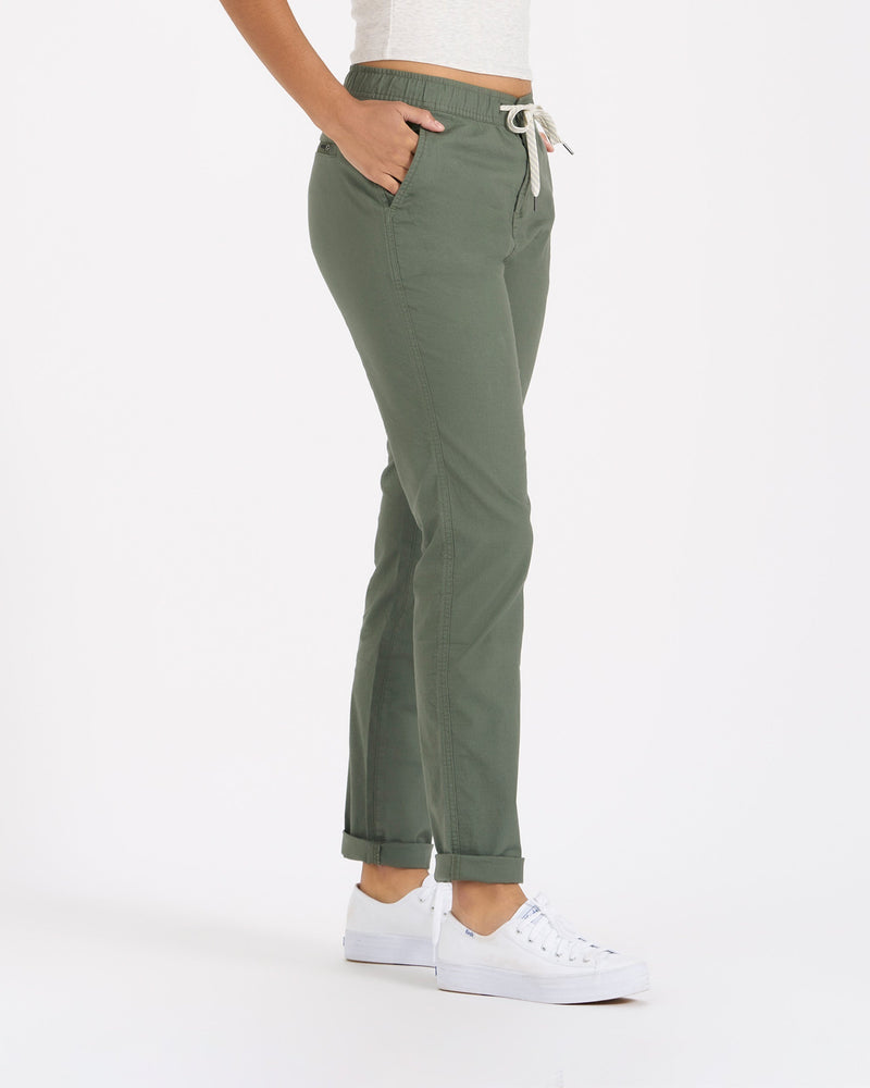 Vuori Ripstop Pants Womens Medium Army Green DuraTerra Mid Rise Drawcord  Pockets
