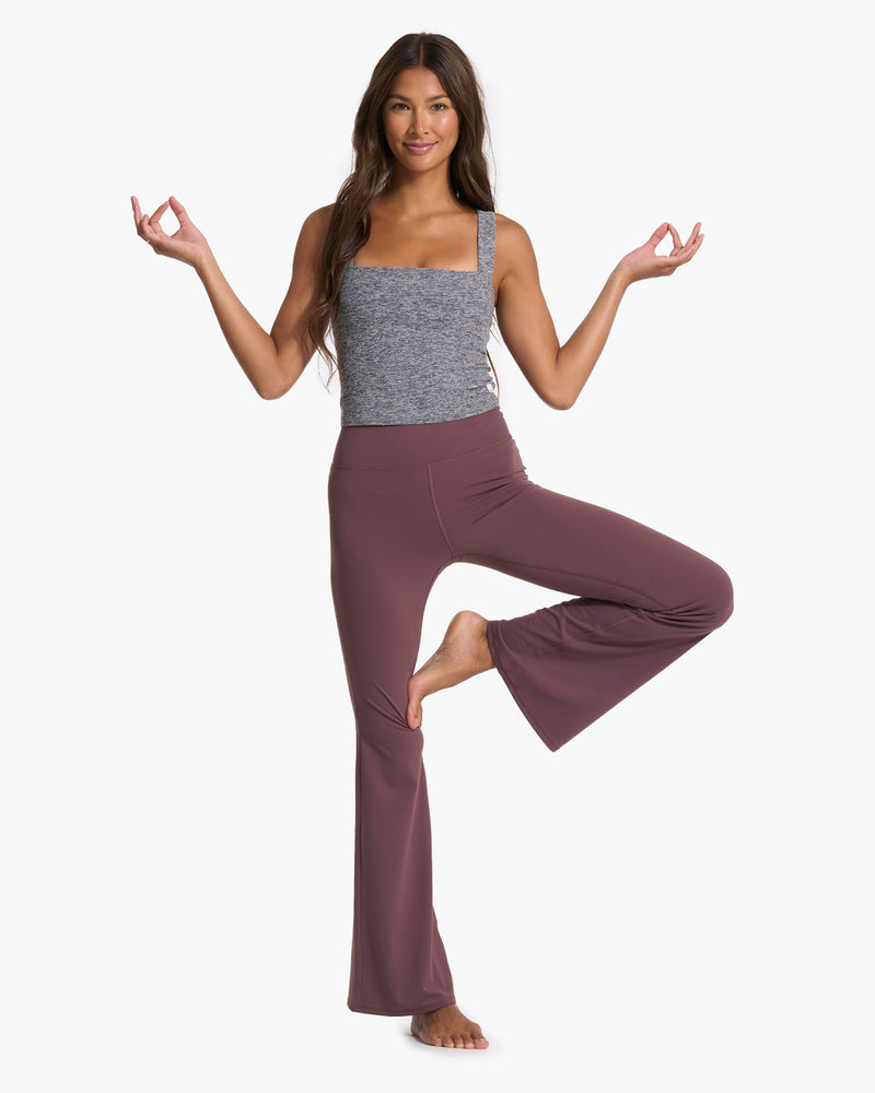 Women Elastic High Waist Flared Pants Thin Yoga Pants Square Dance