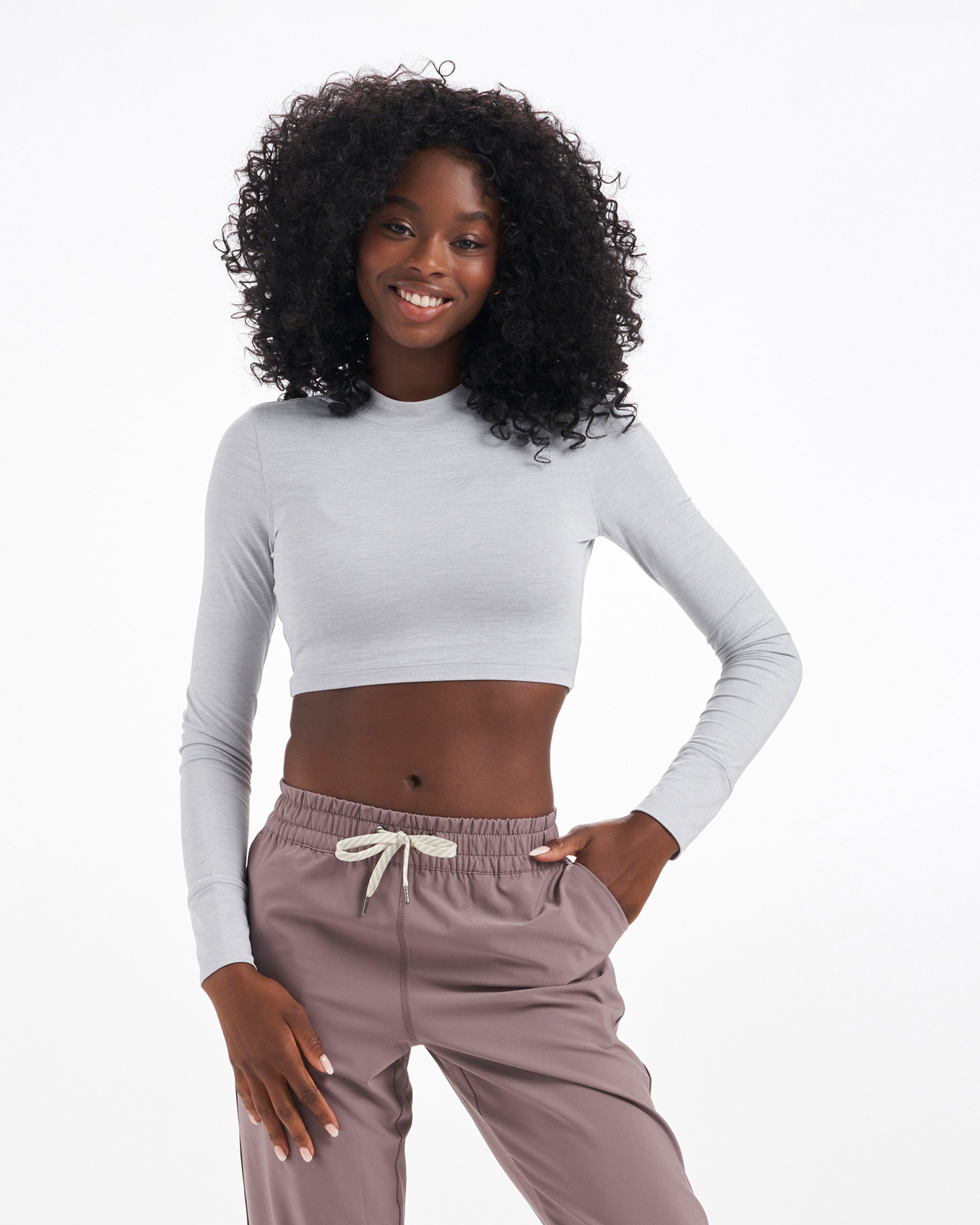 Long-Sleeve Lux Crop Tee