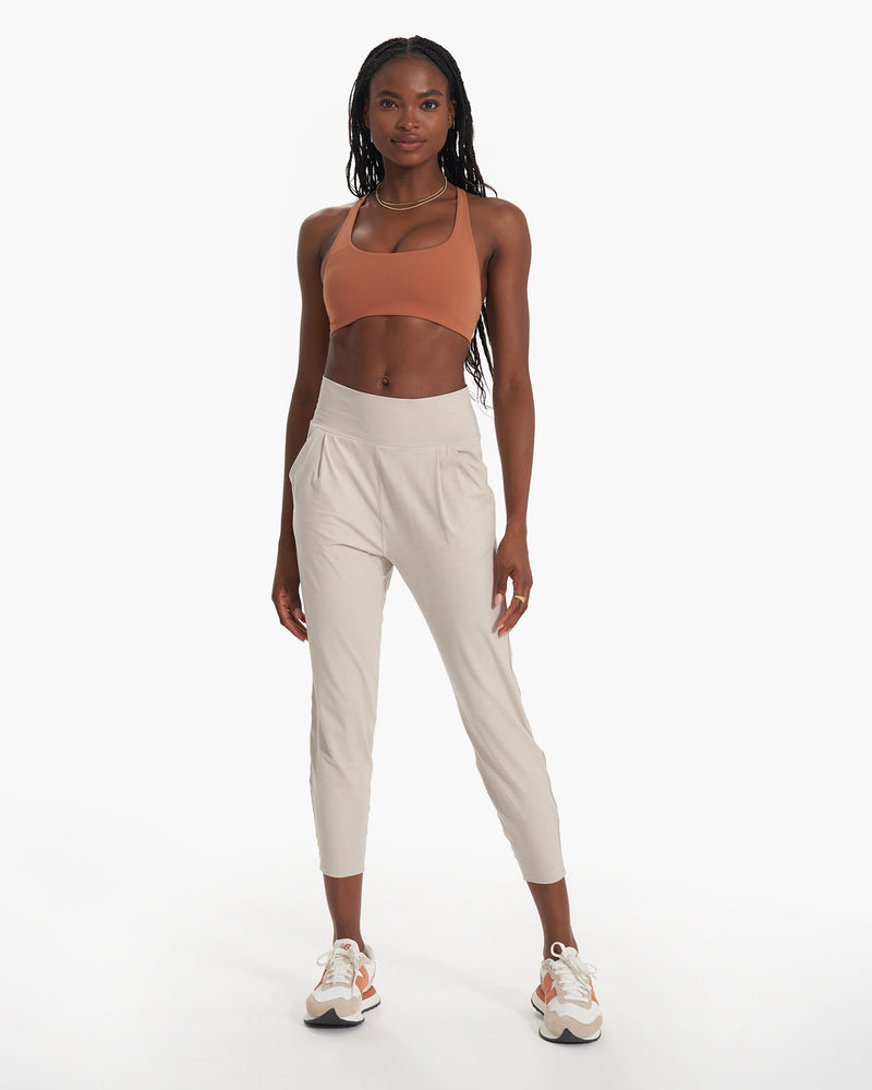 Lux At Ease Pant, Women's Suede White Jogger Pants