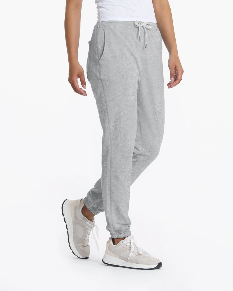 Women's Fleece Relax Fit Cropped Jogger Lounge Sweatpants Running Pants ( Fleece Heather Grey, Large) 