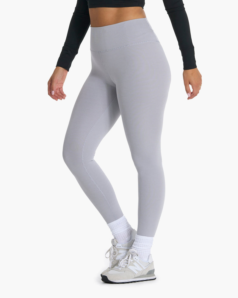 Heather Rib High Waist Midi Legging - Smoke Grey Heather – Pavilion