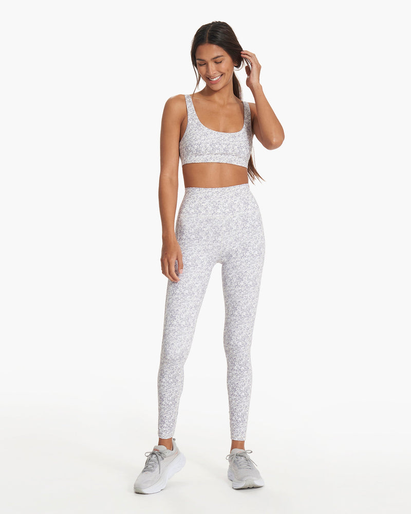 Full Length Grey Camo Print Active Leggings with Pocket Detail