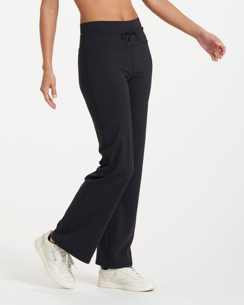 Leggings with a wide waistband - black, Trousers