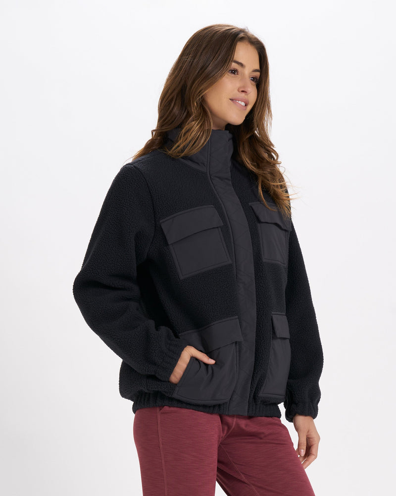 Women's Cozy Sherpa Jacket - Umber - Ramsey Outdoor