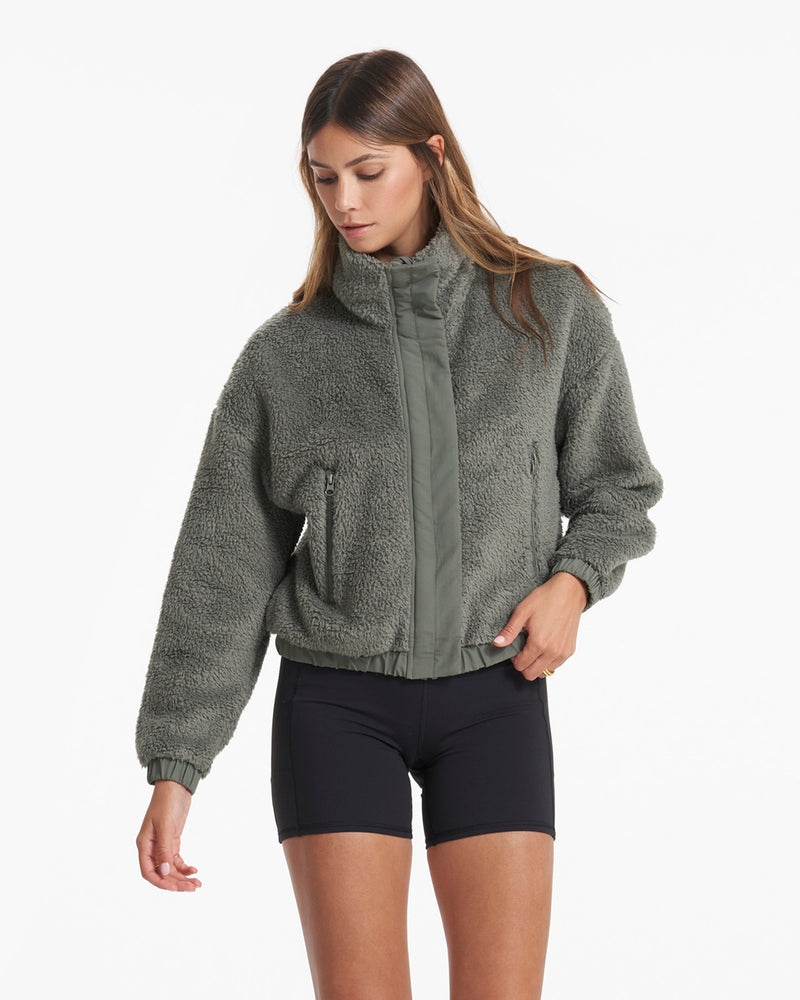 Sherpa Fleece Quilted Jacket by Tory Sport for $118