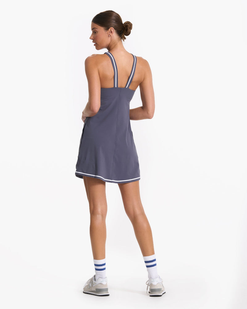Vuori Womens Volley Dress Blue Tennis Sleeveless Built in Bra