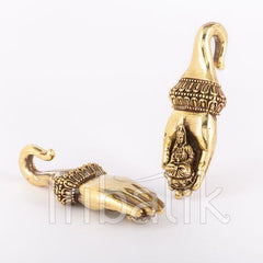 Brass Ear Weights With Meditating Buddha For 5mm And Above-Mudra