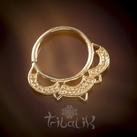 Yellow Gold Plated Septum Ring- Terena