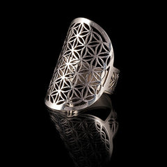 flower of life ring silver