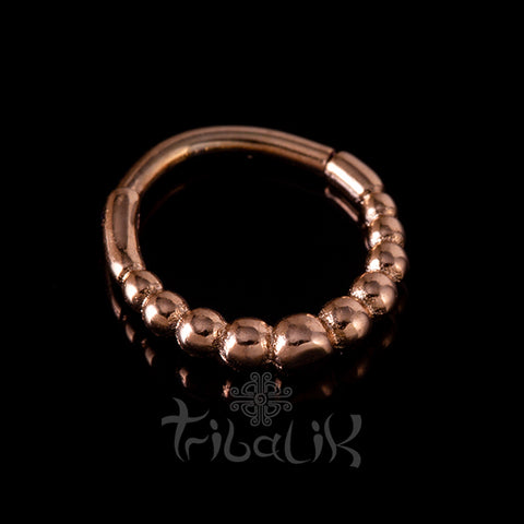 Stainless Steel Rose Gold Plated Seamless Septum or Piercing Clicker Ring - Dotted ring