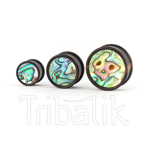 Tribalik Wooden Ear Plug with Abalone Shell