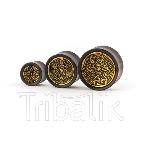 Tribalik LABYRINTH Brass & Wood Ear Plugs