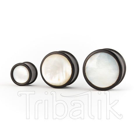 Tribalik Arang Wood and Mother of Pearl Shell Plug