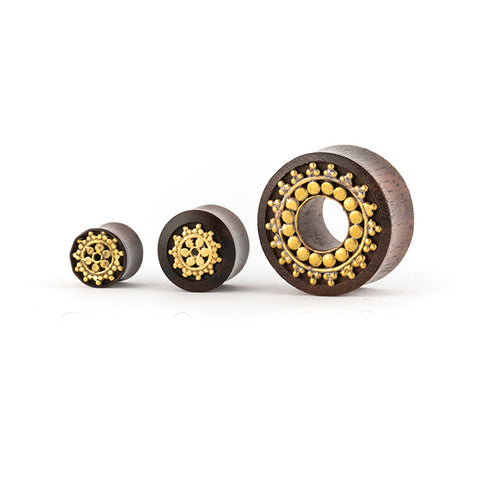 Tribalik Organic Wood and Brass Ear Tunnel - Eyelet 