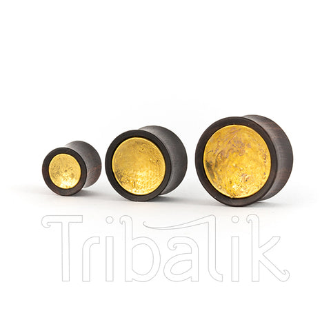 Tribalik Brass & Wood Ear Tunnels- Shine